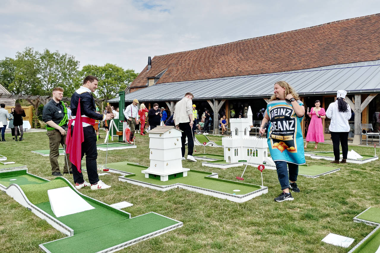 Rackleys Wedding Barn Buckinghamshire wedding Crazy Golf